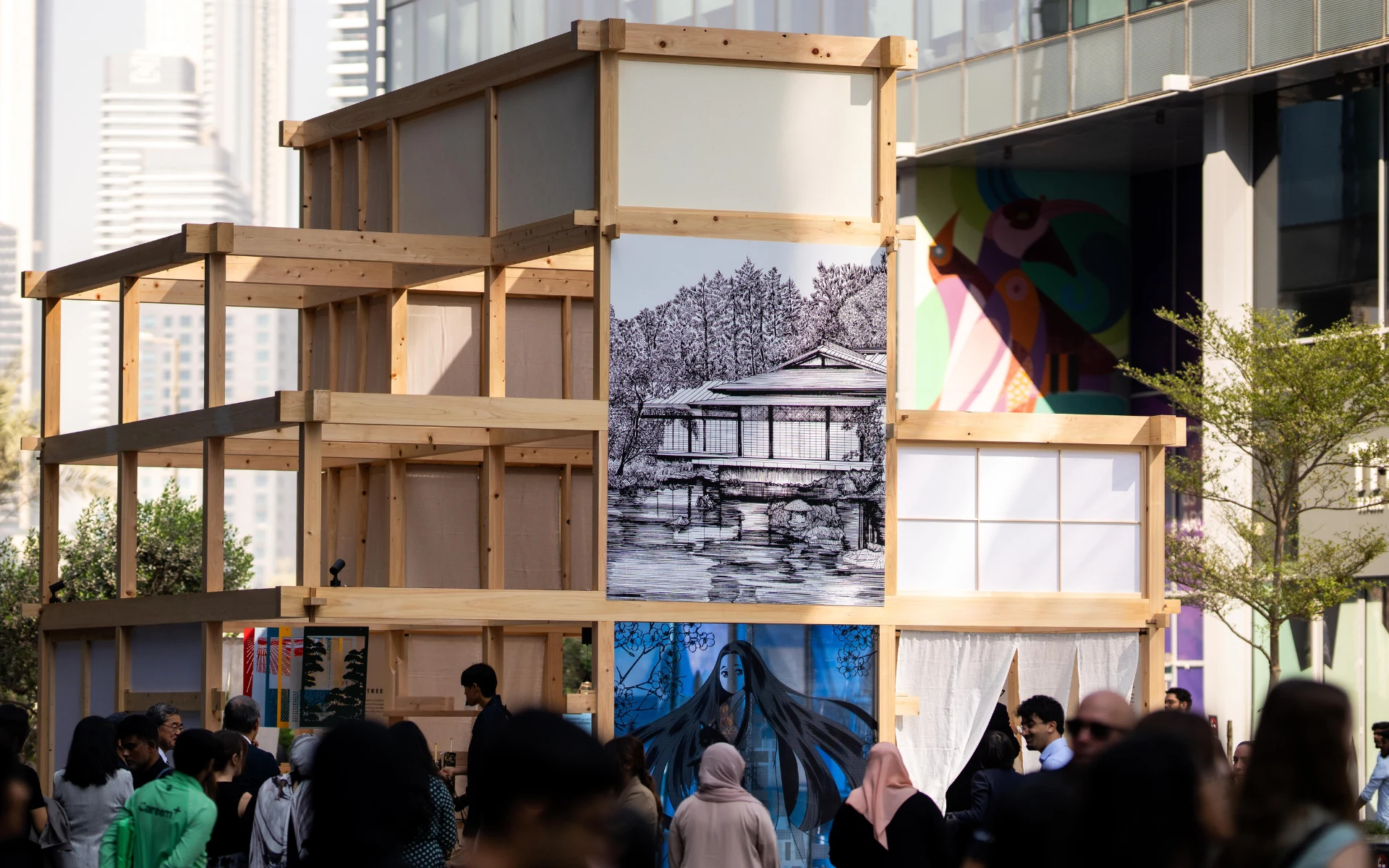 Timber pavilion at a previous edition of Dubai Design Week